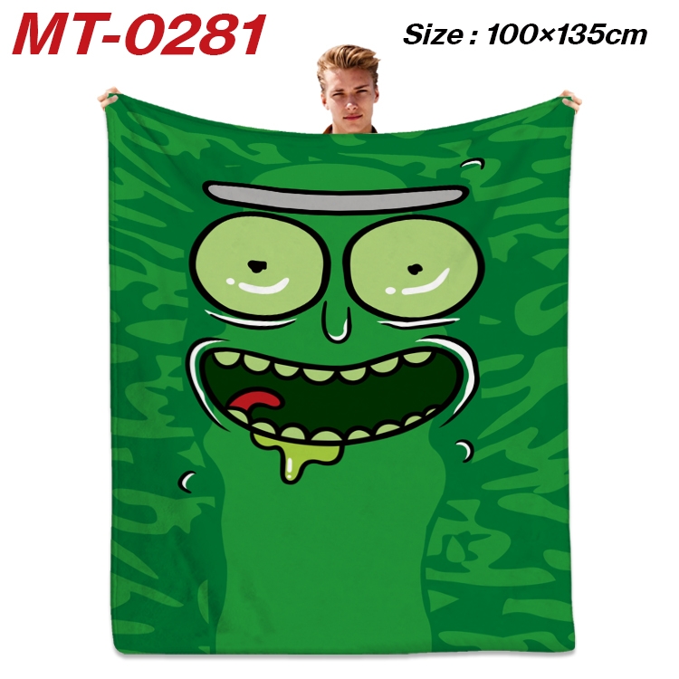 Rick and Morty Anime Flannel Blanket Air Conditioning Quilt Double Sided Printing 100x135cm MT-0277