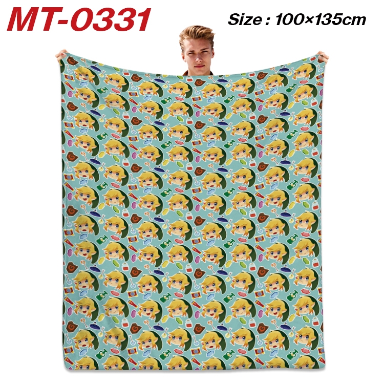 The Legend of Zelda Anime Flannel Blanket Air Conditioning Quilt Double Sided Printing 100x135cm MT-0331
