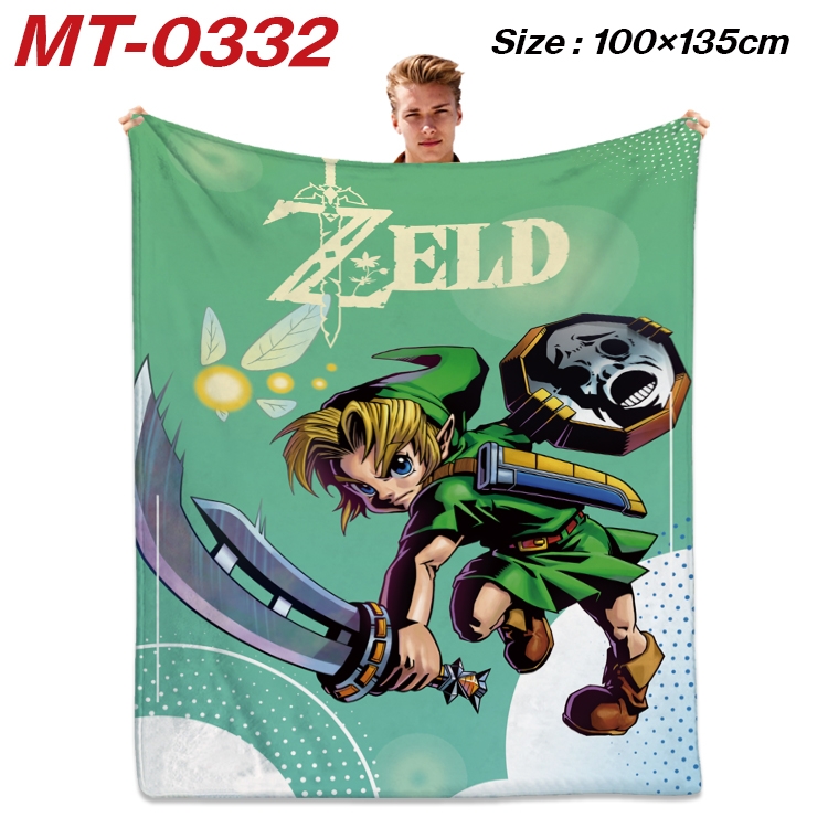 The Legend of Zelda Anime Flannel Blanket Air Conditioning Quilt Double Sided Printing 100x135cm MT-0332