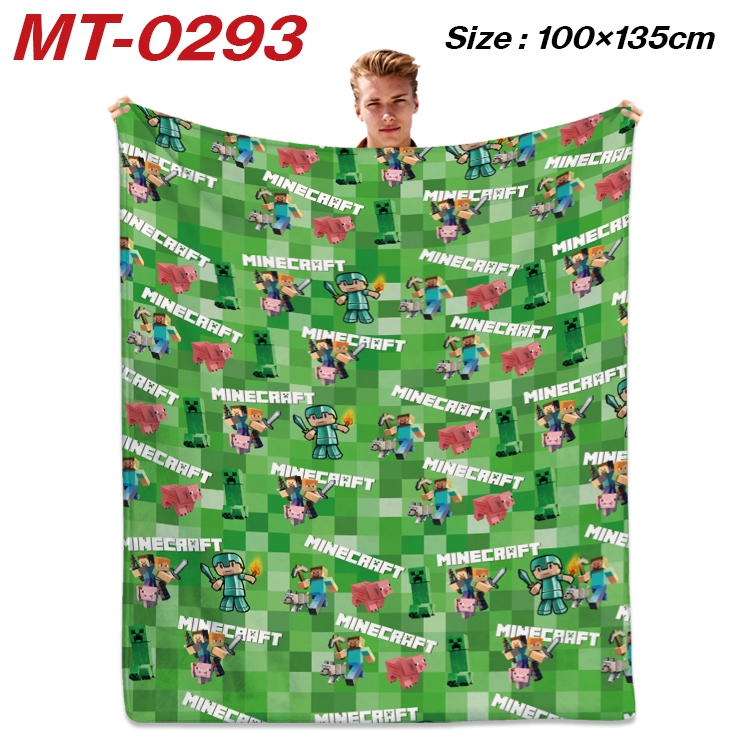Minecraft Anime Flannel Blanket Air Conditioning Quilt Double Sided Printing 100x135cm MT-0293