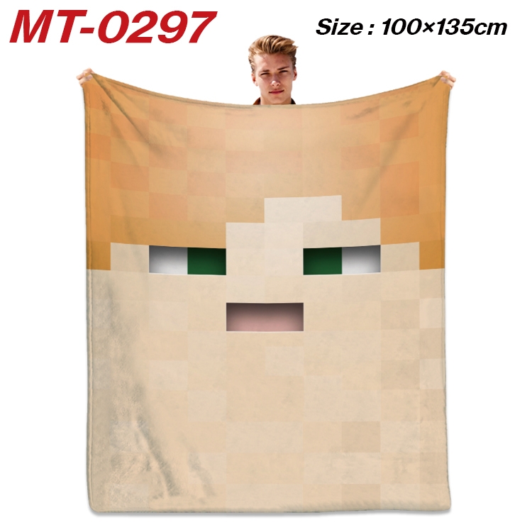 Minecraft Anime Flannel Blanket Air Conditioning Quilt Double Sided Printing 100x135cm MT-0297