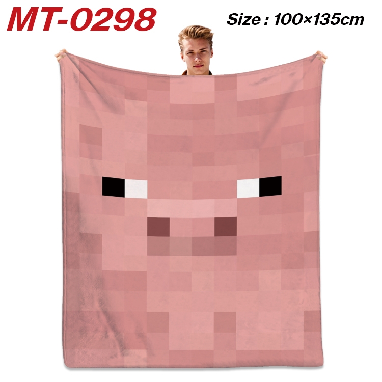 Minecraft Anime Flannel Blanket Air Conditioning Quilt Double Sided Printing 100x135cm  MT-0298