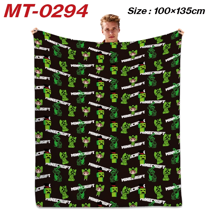 Minecraft Anime Flannel Blanket Air Conditioning Quilt Double Sided Printing 100x135cm  MT-0294