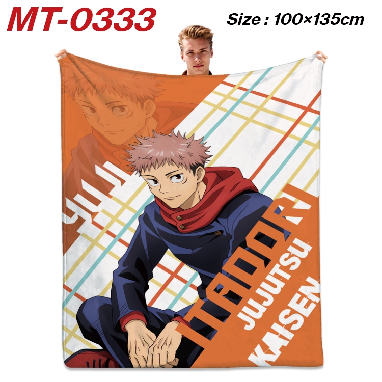 Jujutsu Kaisen Anime Flannel Blanket Air Conditioning Quilt Double Sided Printing 100x135cm  MT-0333