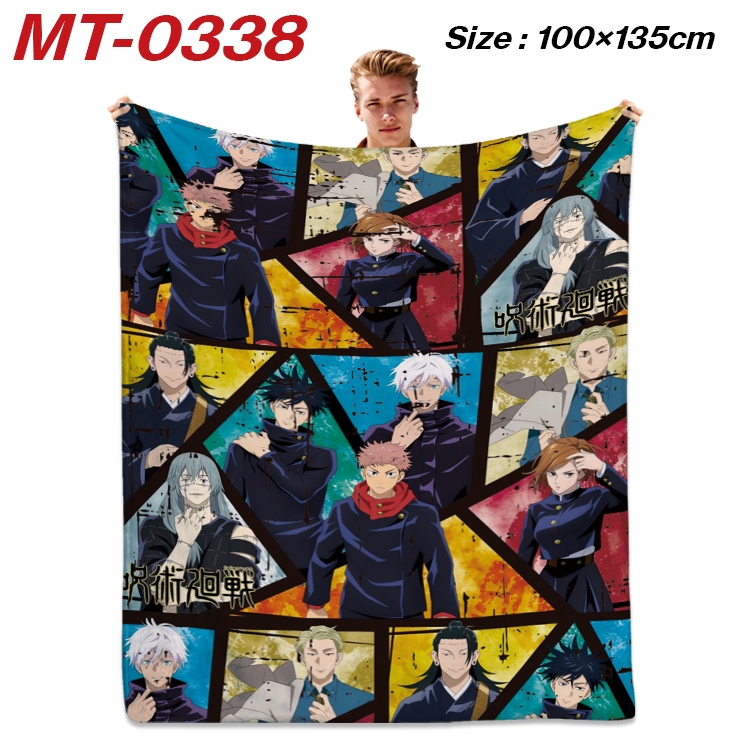 Jujutsu Kaisen Anime Flannel Blanket Air Conditioning Quilt Double Sided Printing 100x135cm  MT-0338