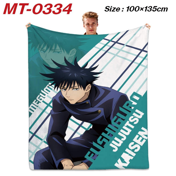 Jujutsu Kaisen Anime Flannel Blanket Air Conditioning Quilt Double Sided Printing 100x135cm MT-0334