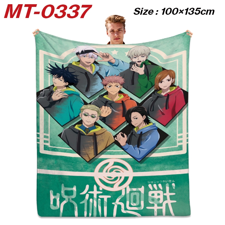 Jujutsu Kaisen Anime Flannel Blanket Air Conditioning Quilt Double Sided Printing 100x135cm MT-0337