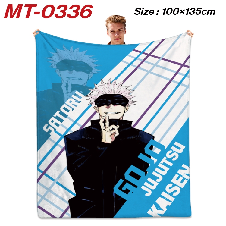 Jujutsu Kaisen Anime Flannel Blanket Air Conditioning Quilt Double Sided Printing 100x135cm MT-0336