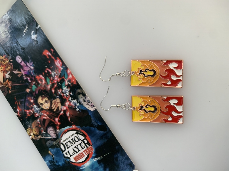 Demon Slayer Kimets Anime Metal Color Earrings Earrings