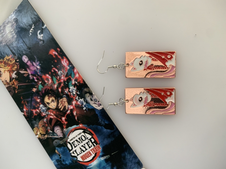 Demon Slayer Kimets Anime Metal Color Earrings Earrings