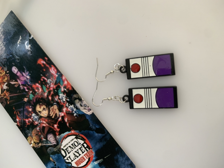 Demon Slayer Kimets Anime Metal Color Earrings Earrings