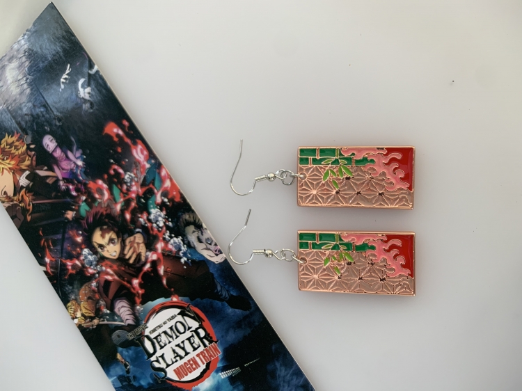 Demon Slayer Kimets Anime Metal Color Earrings Earrings