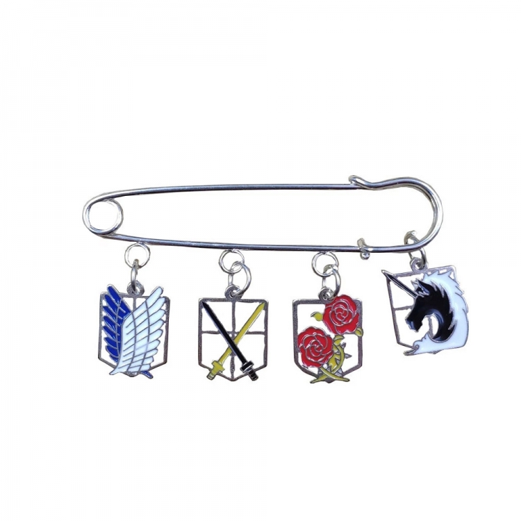 Shingeki no Kyojin Cartoon Metal Pin Brooch Ornament  price for 5 pcs