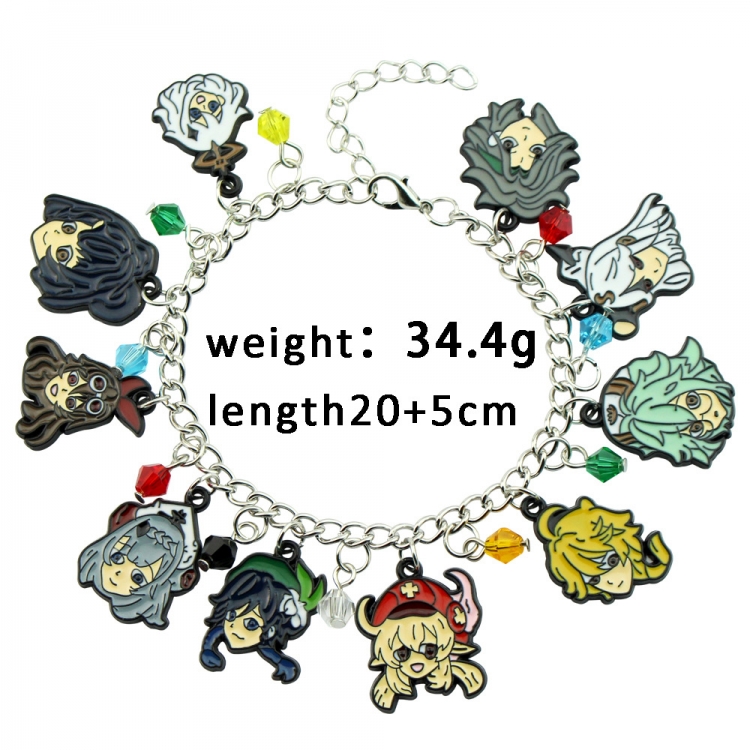 Genshin Impact Metal Bracelet Cartoon Jewelry OPP Bag  price for 5 pcs