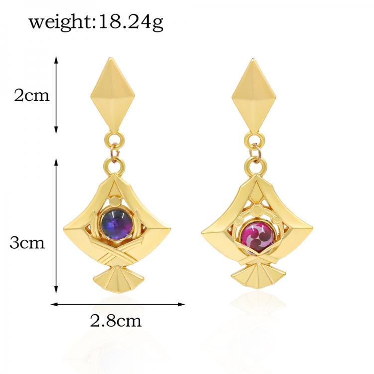 Genshin Impact Double-sided glass thunder element cosplay earrings earrings earrings  price for 2 pcs