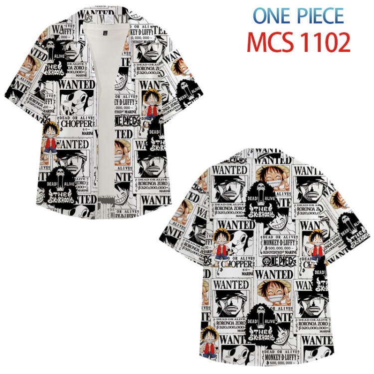 One Piece Anime peripheral full color short-sleeved shirt from XS to 4XL