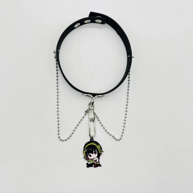 SPY×FAMILY Anime Peripheral Leather Necklace Collar Neck Strap 129