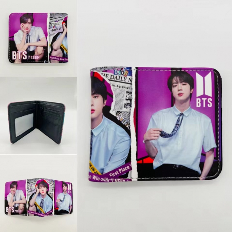 BTS Full color  Two fold short card case wallet 11X9.5CM 359