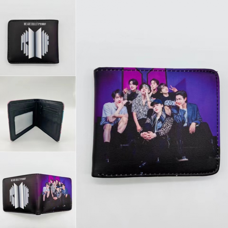 BTS Full color  Two fold short card case wallet 11X9.5CM 421