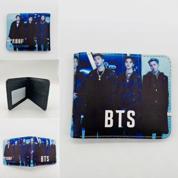 BTS Full color  Two fold short card case wallet 11X9.5CM 417