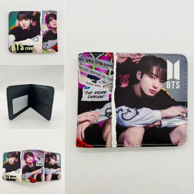 BTS Full color  Two fold short card case wallet 11X9.5CM 410