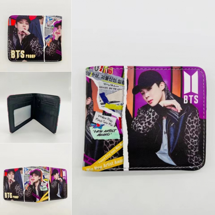 BTS Full color  Two fold short card case wallet 11X9.5CM  406