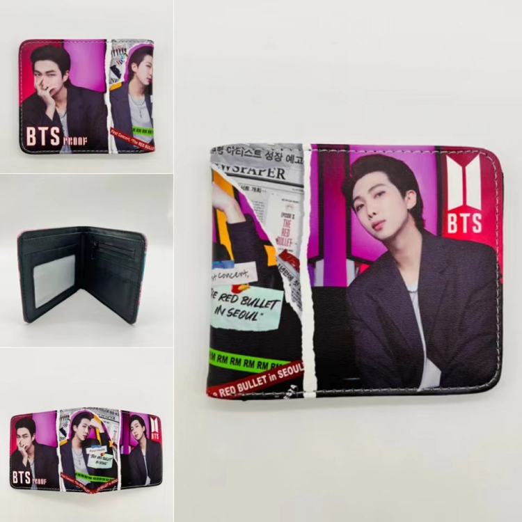 BTS Full color  Two fold short card case wallet 11X9.5CM  403