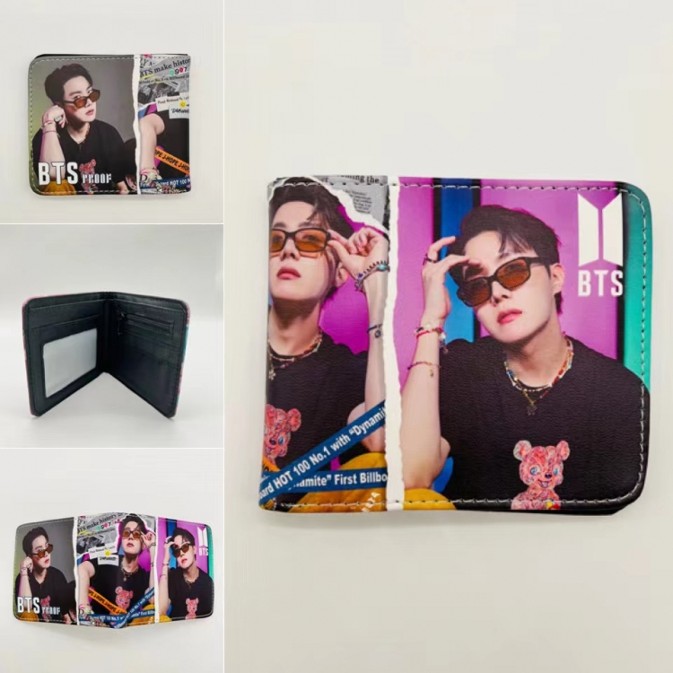 BTS Full color  Two fold short card case wallet 11X9.5CM  346