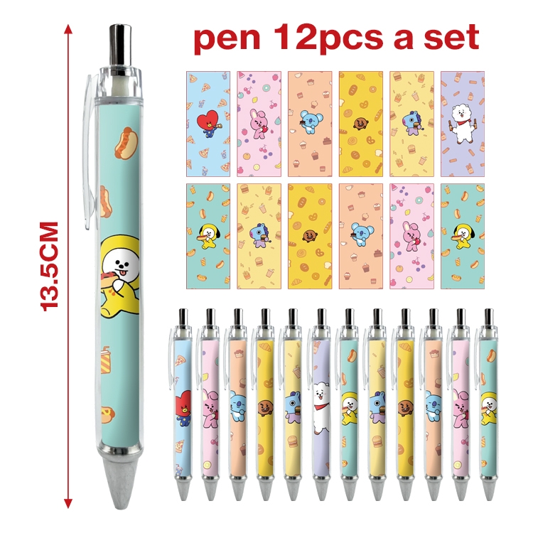 BTS Film and television star student ballpoint pen a set of 12