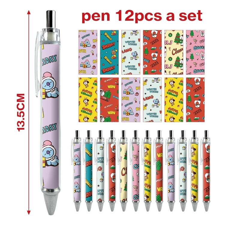 BTS Film and television star student ballpoint pen a set of 12