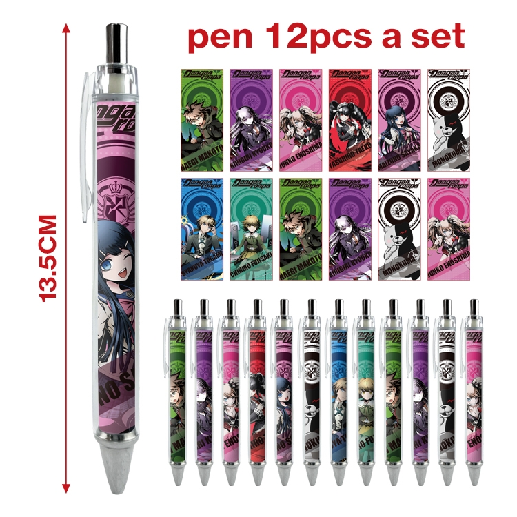 Dangan-Ronpa anime peripheral student ballpoint pen a set of 12