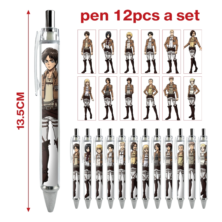 Shingeki no Kyojin anime peripheral student ballpoint pen a set of 12