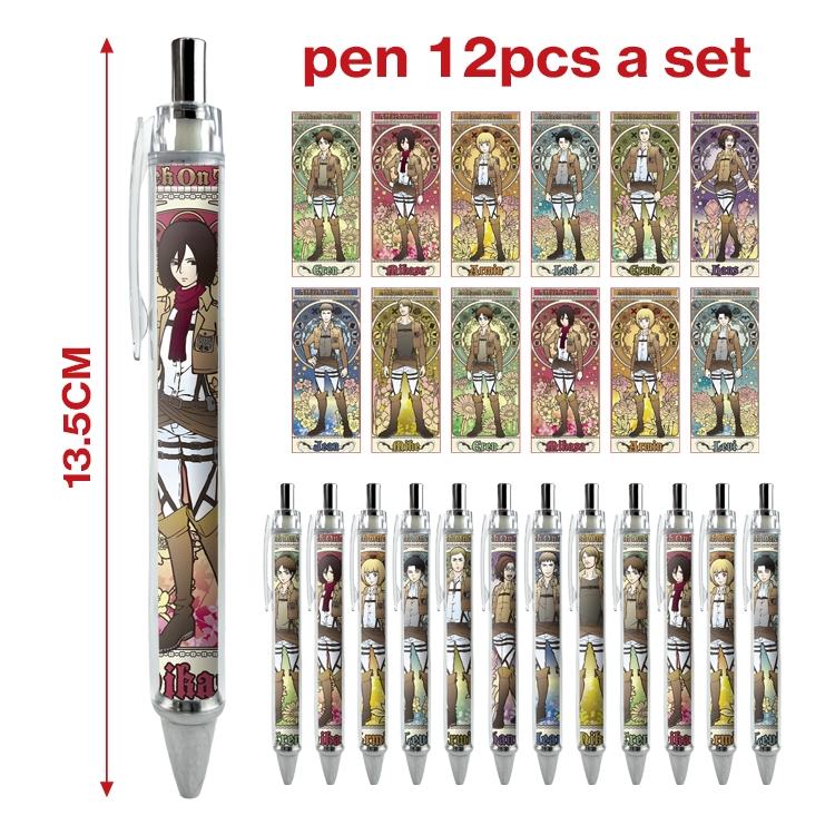Shingeki no Kyojin anime peripheral student ballpoint pen a set of 12