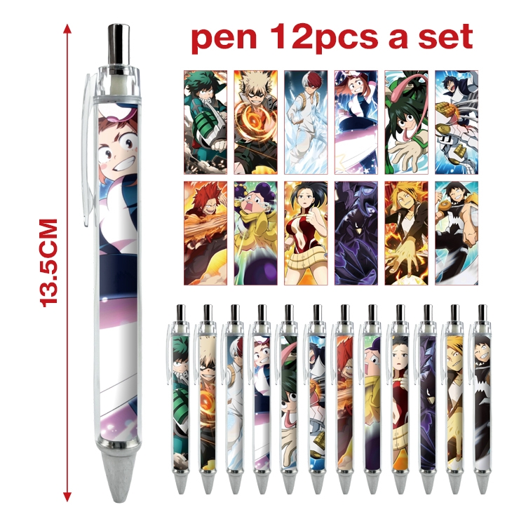 My Hero Academia anime peripheral student ballpoint pen a set of 12