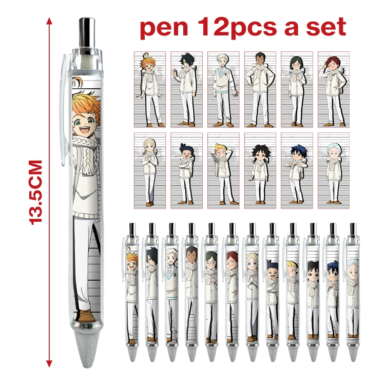 The Promised Neverla anime peripheral student ballpoint pen a set of 12