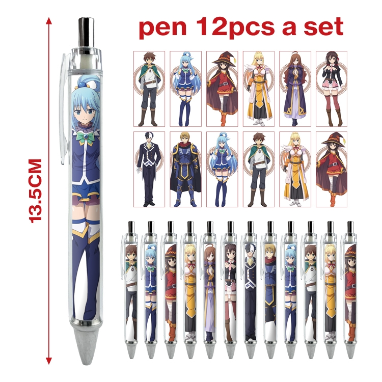 Blessings for a better world   anime peripheral student ballpoint pen a set of 12