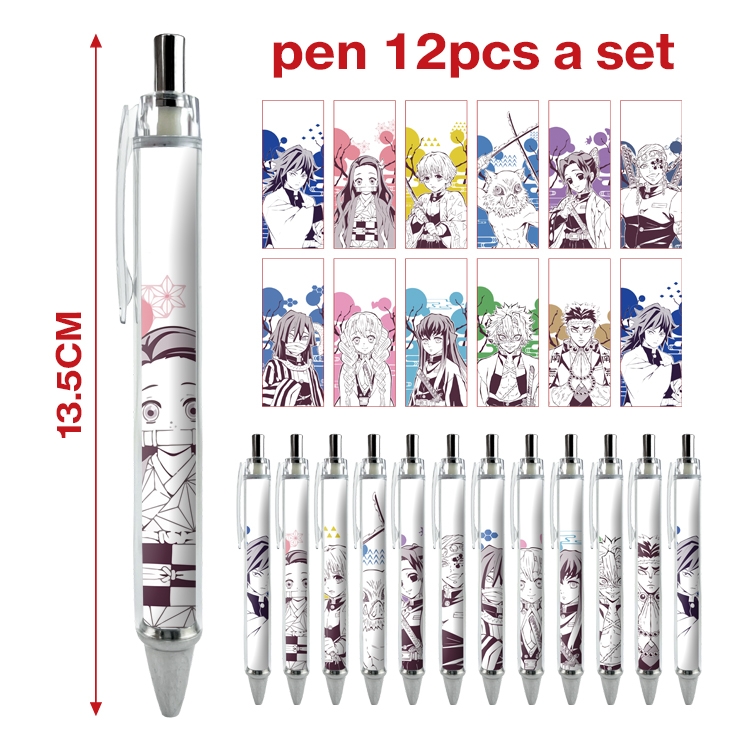 Demon Slayer Kimets anime peripheral student ballpoint pen a set of 12