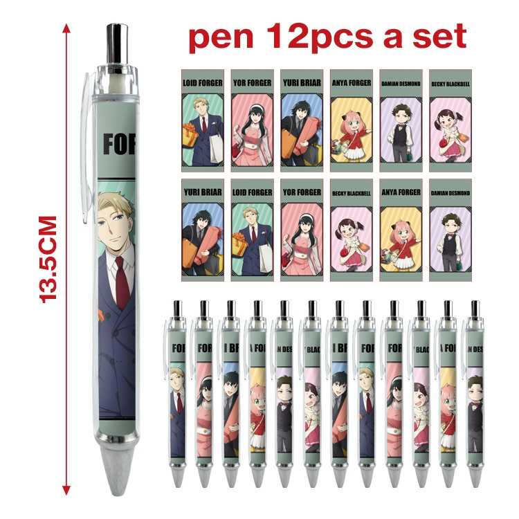 SPY×FAMILY anime peripheral student ballpoint pen a set of 12