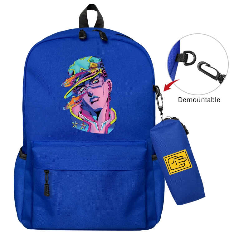 JoJos Bizarre Adventure Anime Backpack School Bag  Small Pencil Case Set 43X35X12CM