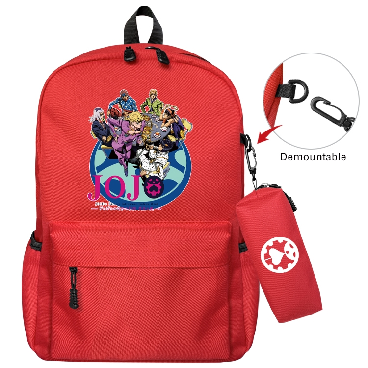 JoJos Bizarre Adventure Anime Backpack School Bag  Small Pencil Case Set 43X35X12CM