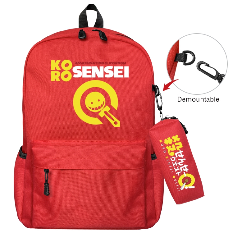  Ansatsu Kyoushitsu Assassination Classroom Anime Backpack School Bag  Small Pencil Case Set 43X35X12CM