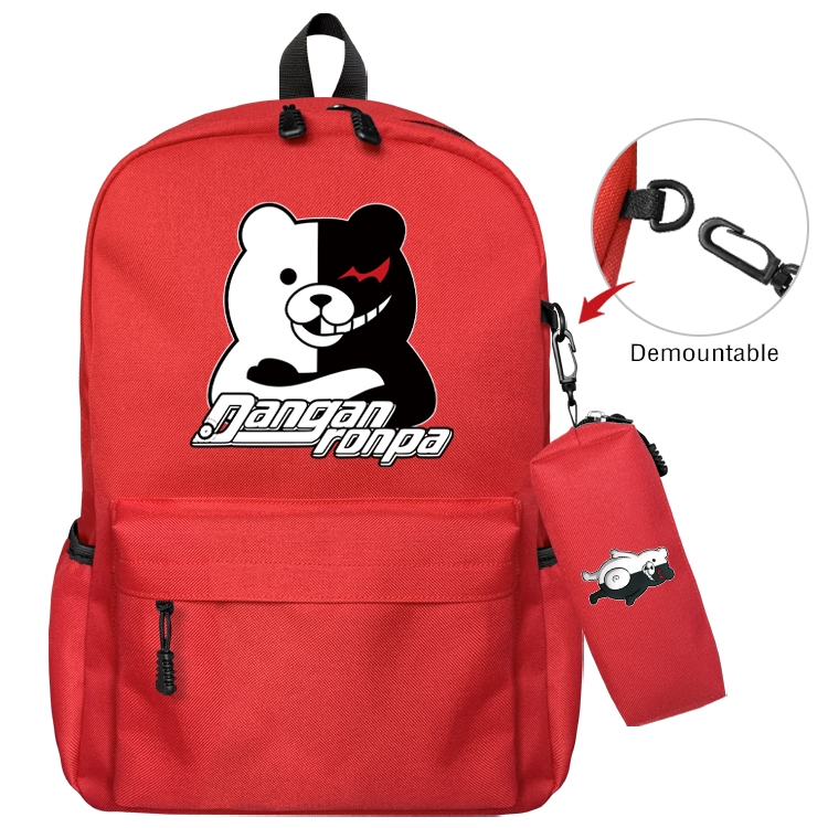 Dangan-Ronpa Anime Backpack School Bag  Small Pencil Case Set 43X35X12CM