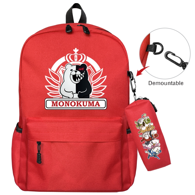 Dangan-Ronpa Anime Backpack School Bag  Small Pencil Case Set 43X35X12CM