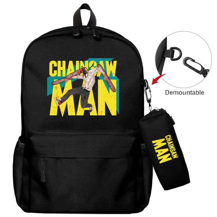 chainsaw man Anime Backpack School Bag  Small Pencil Case Set 43X35X12CM