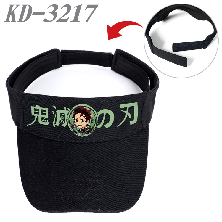 Demon Slayer Kimets Anime Peripheral Empty Top sun hat Visor Hat Hat circumference 55-60cm KD-3217A