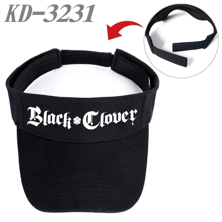 black clover Anime Peripheral Empty Top sun hat Visor Hat Hat circumference 55-60cm  KD-3231A