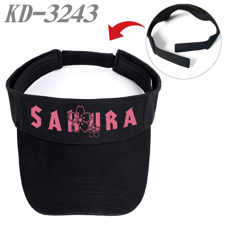 Naruto Anime Peripheral Empty Top sun hat Visor Hat Hat circumference 55-60cm  KD-3243A