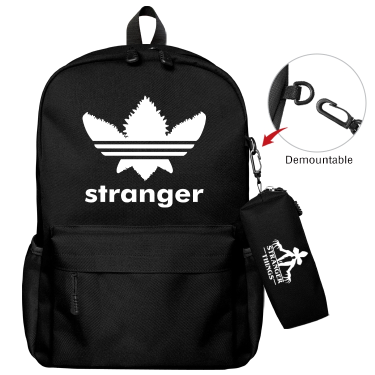 Stranger Things Anime Backpack School Bag  Small Pencil Case Set 43X35X12CM