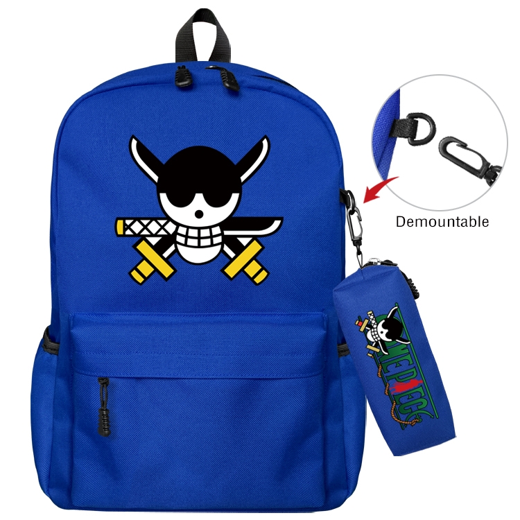 One Piece Anime Backpack School Bag  Small Pencil Case Set 43X35X12CM