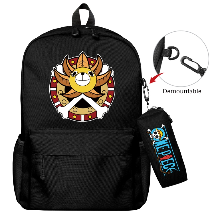 One Piece Anime Backpack School Bag  Small Pencil Case Set 43X35X12CM